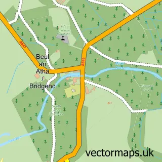 Street map sample of Bridgend, Argyll and Bute