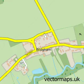 Street map sample of Bridgham, Norfolk