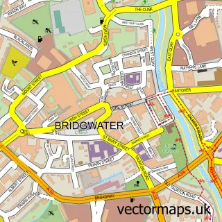 Street map sample of Bridgwater, Somerset