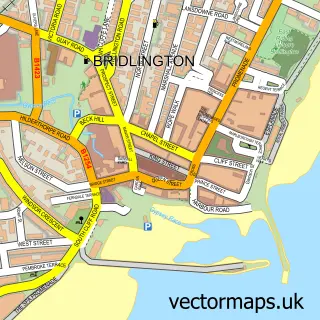 Street map sample of Bridlington, East Riding of Yorkshire