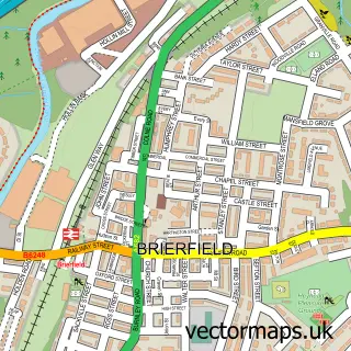 Street map sample of Brierfield, Lancashire
