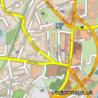 Street map sample of Brierley Hill, West Midlands