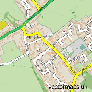 Street map sample of Brierley, South Yorkshire