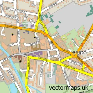Street map sample of Brigg, Lincolnshire