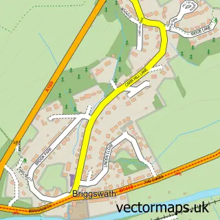 Street map sample of Briggswath, North Yorkshire