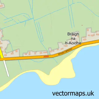 Street map sample of Bràigh na h-Aoidhe, Western Isles