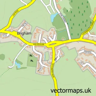 Street map sample of Brigham, Cumbria