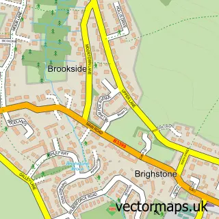 Street map sample of Brighstone, Isle of Wight