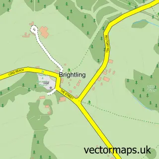 Street map sample of Brightling, East Sussex
