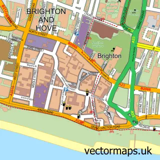 Street map sample of Brighton, East Sussex