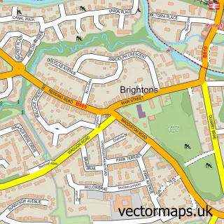 Street map sample of Brightons, Stirling and Falkirk