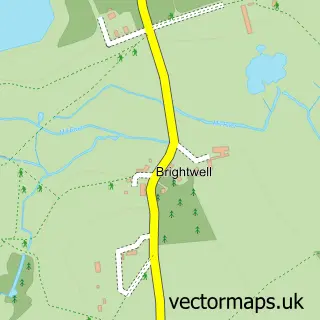 Street map sample of Brightwell, Suffolk