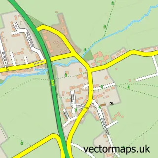 Street map sample of Brimfield, Herefordshire
