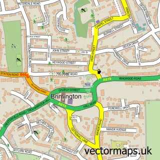 Street map sample of Brimington, Derbyshire
