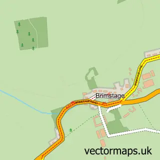 Street map sample of Brimstage, Merseyside