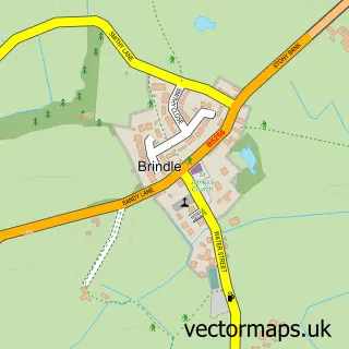 Street map sample of Brindle, Lancashire