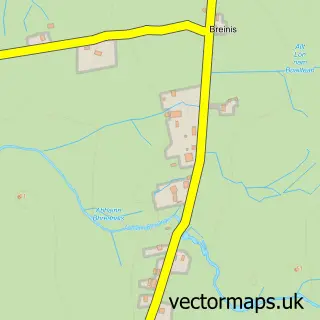Street map sample of Brèinis, Western Isles
