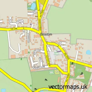 Street map sample of Briston, Norfolk