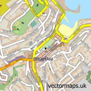 Street map sample of Brixham, Devon