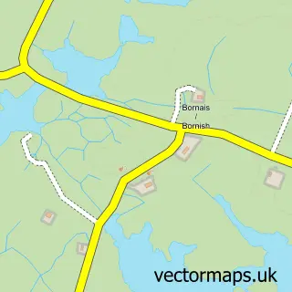 Street map sample of Bòrnais, Western Isles