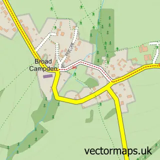 Street map sample of Broad Campden, Gloucestershire