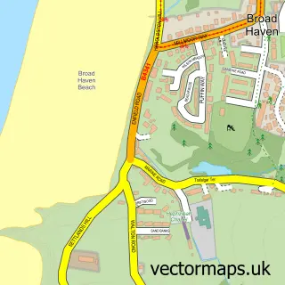 Street map sample of Broad Haven, Dyfed