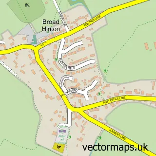 Street map sample of Broad Hinton, Wiltshire