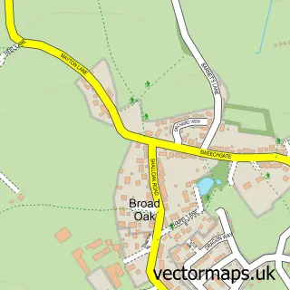 Street map sample of Broad Oak, Kent
