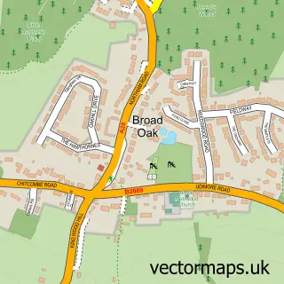 Street map sample of Broad Oak, East Sussex