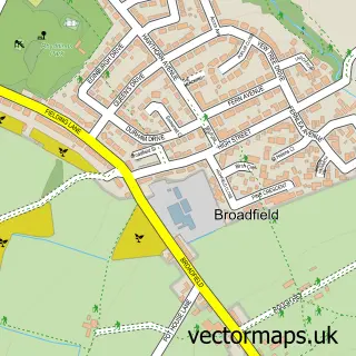 Street map sample of Broadfield, Lancashire