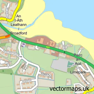 Street map sample of Broadford, Ross and Cromarty