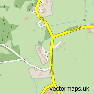 Street map sample of Broadham Green, Surrey
