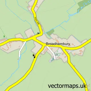 Street map sample of Broadhembury, Devon