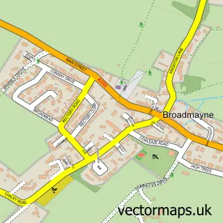 Street map sample of Broadmayne, Dorset