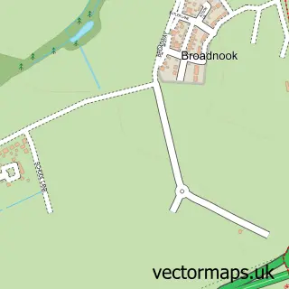 Street map sample of Broadnook, Leicestershire