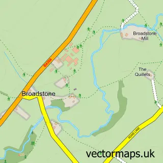Street map sample of Broadstone, Shropshire