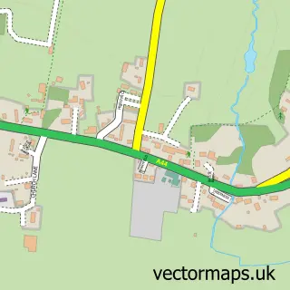 Street map sample of Broadwas, Worcestershire