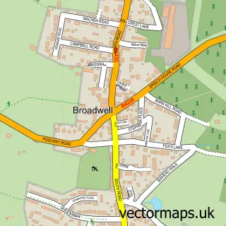 Street map sample of Broadwell, Gloucestershire