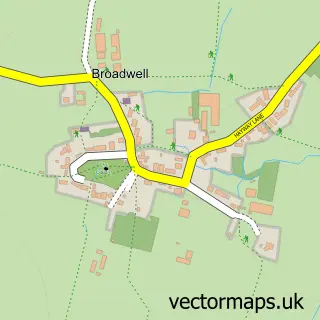 Street map sample of Broadwell, Warwickshire