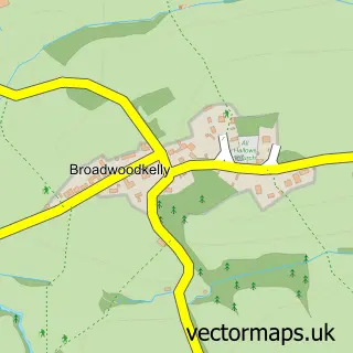 Street map sample of Broadwoodkelly, Devon
