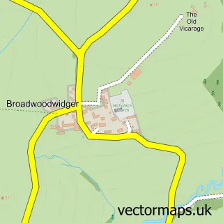 Street map sample of Broadwoodwidger, Devon