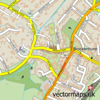 Street map sample of Brockenhurst, Hampshire