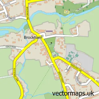 Street map sample of Brockham, Surrey