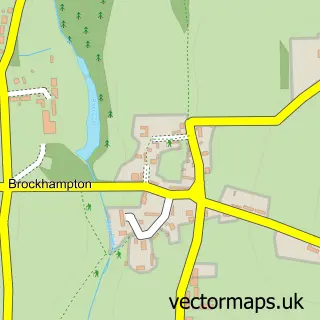Street map sample of Brockhampton, Gloucestershire