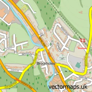 Street map sample of Brockholes, West Yorkshire
