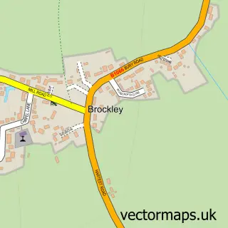 Street map sample of Brockley, Suffolk