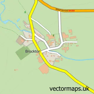 Street map sample of Brockton, Shropshire
