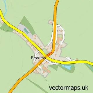 Street map sample of Brockton, Shropshire