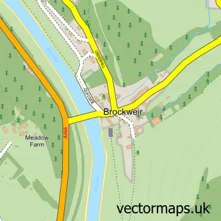 Street map sample of Brockweir, Gloucestershire