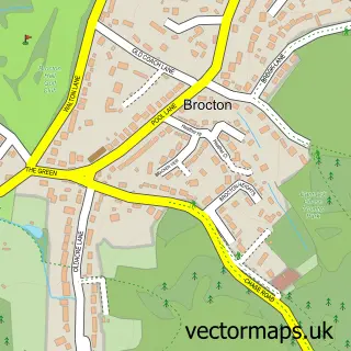 Street map sample of Brocton, Staffordshire